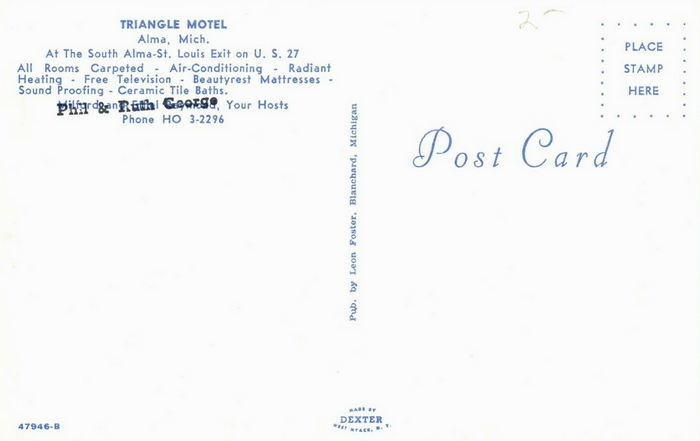 Triangle Motel - Old Postcard